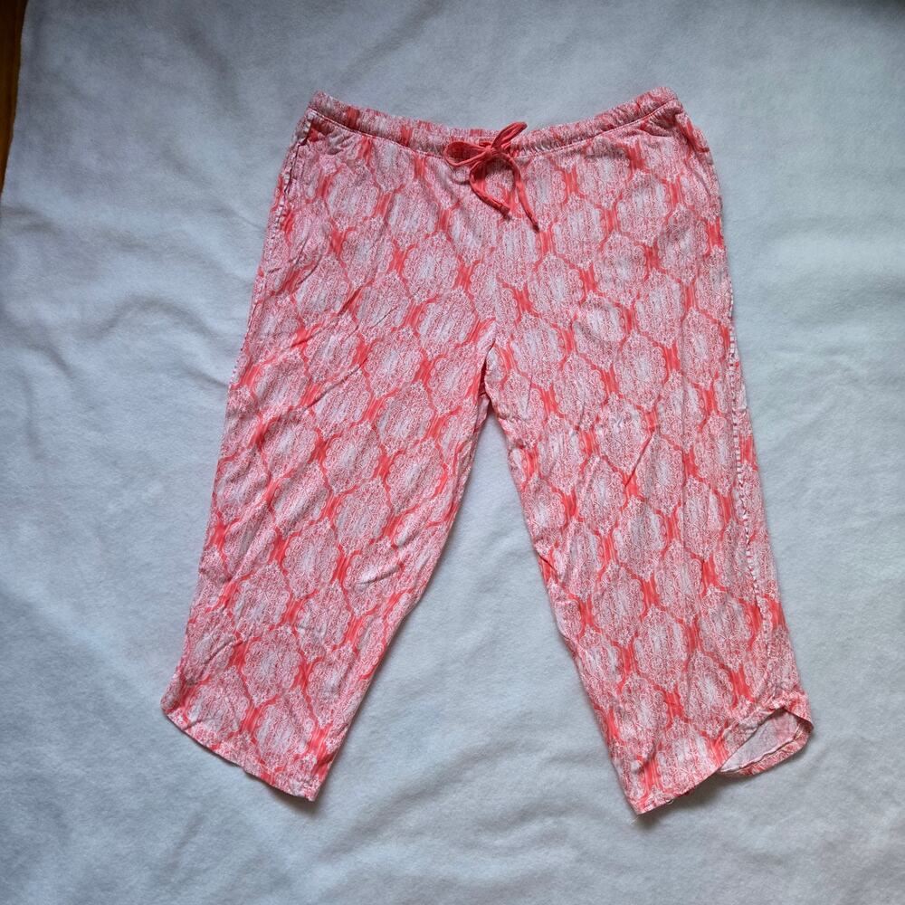 Carole Hochman Women’s Pajama PJ Pants Coral Pink L 100% Cotton